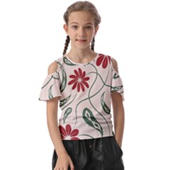  Folk Flowers Floral Art Print Flowers Abstract Art  Kids  Butterfly Cutout Tee by Eskimos