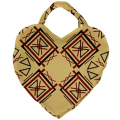 Abstract Pattern Geometric Backgrounds   Giant Heart Shaped Tote by Eskimos