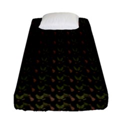Fern Pattern 2 Black Fitted Sheet (single Size) by violetheavensky