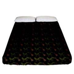 Fern Pattern 2 Black Fitted Sheet (king Size) by violetheavensky