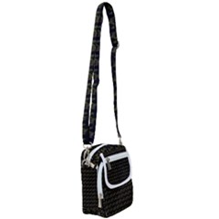 Fern Pattern 2 Black Shoulder Strap Belt Bag by violetheavensky