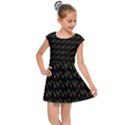 Fern Pattern 2 Black Kids  Cap Sleeve Dress View1
