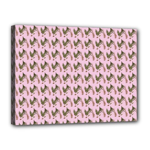 Fern Pattern 2 Pink Canvas 16  X 12  (stretched) by violetheavensky