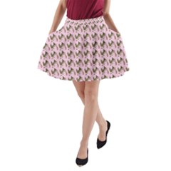 Fern Pattern 2 Pink A-line Pocket Skirt by violetheavensky