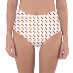 Kawaii Pumpkin Patt White Reversible High-waist Bikini Bottoms by violetheavensky