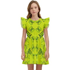 Abstract Pattern Geometric Backgrounds   Kids  Winged Sleeve Dress by Eskimos