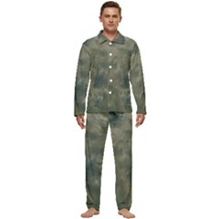 Algae Texture Patttern Men s Long Sleeve Velvet Pocket Pajamas Set by dflcprintsclothing