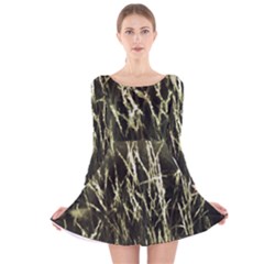 Abstract Light Games 7 Long Sleeve Velvet Skater Dress by DimitriosArt