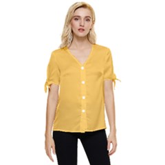 Daffodil Bow Sleeve Button Up Top by retrotoomoderndesigns