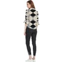 Abstract pattern geometric backgrounds   Loose Horn Sleeve Chiffon Blouse View2