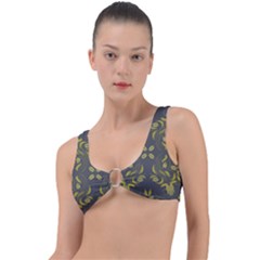 Folk Flowers Print Floral Pattern Ethnic Art Ring Detail Bikini Top by Eskimos