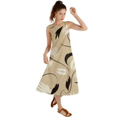 Folk Flowers Print Floral Pattern Ethnic Art Summer Maxi Dress by Eskimos