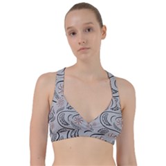 Folk Flowers Print Floral Pattern Ethnic Art Sweetheart Sports Bra by Eskimos
