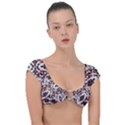 Texture Mosaic Abstract Design Cap Sleeve Ring Bikini Top View1