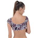 Texture Mosaic Abstract Design Cap Sleeve Ring Bikini Top View2