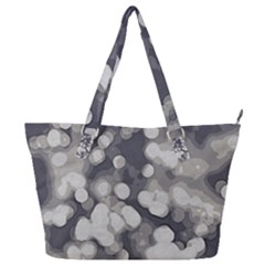 Gray Circles Of Light Full Print Shoulder Bag by DimitriosArt