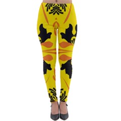 Floral Folk Damask Pattern Fantasy Flowers  Lightweight Velour Leggings by Eskimos