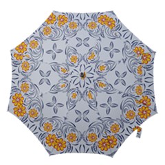 Floral Folk Damask Pattern Fantasy Flowers  Hook Handle Umbrellas (medium) by Eskimos