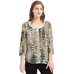 Luxury Snake Print Chiffon Quarter Sleeve Blouse by CoshaArt