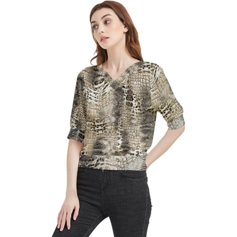 Luxury Snake Print Quarter Sleeve Blouse by CoshaArt