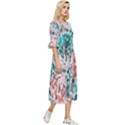 Colorful Spotted Reptilian Coral Double Cuff Midi Dress View3