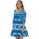 Abstract pattern geometric backgrounds   Shoulder Cut Out Zip Up Dress View2