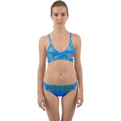 Floral Folk Damask Pattern  Wrap Around Bikini Set by Eskimos