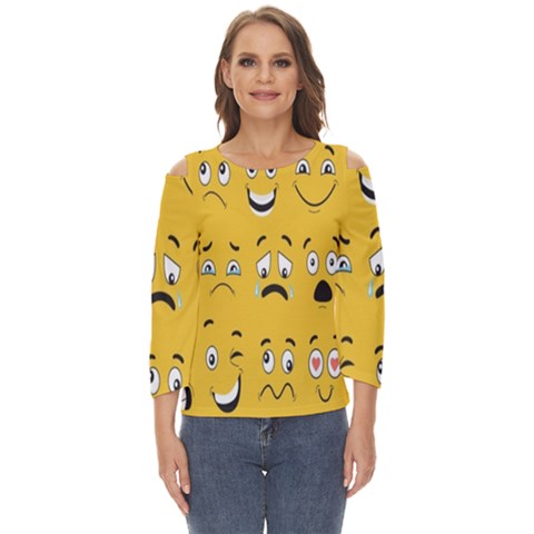 Emojis Cut Out Wide Sleeve Top by Sparkle