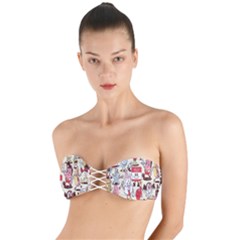 Retro Food Twist Bandeau Bikini Top by Sparkle