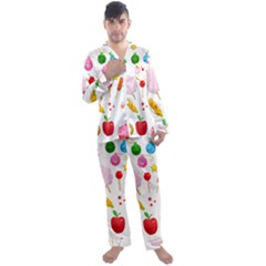 Summer-fair-food-goldfish Copy Copy Men s Long Sleeve Satin Pajamas Set by Nexatart