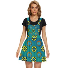 Yellow And Blue Proud Blooming Flowers Apron Dress by pepitasart