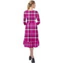 Pink Tartan-9 Ruffle End Midi Chiffon Dress View2