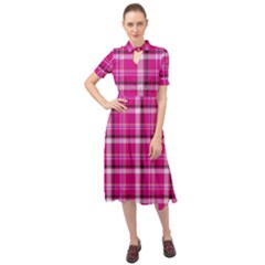 Pink Tartan-9 Keyhole Neckline Chiffon Dress by tartantotartanspink