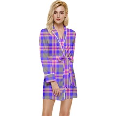 Tartan Purple Long Sleeve Satin Robe by tartantotartanspink