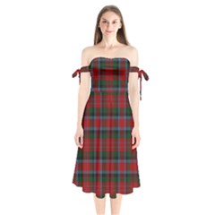 Macduff Tartan Shoulder Tie Bardot Midi Dress by tartantotartansallreddesigns