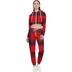 Macduff Modern Tartan 2 Cropped Zip Up Lounge Set by tartantotartansallreddesigns