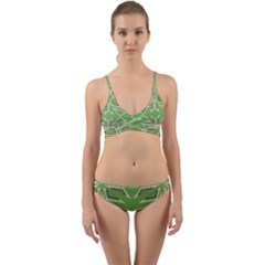 Abstract Pattern Geometric Backgrounds   Wrap Around Bikini Set by Eskimos