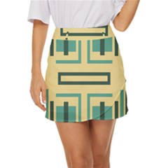 Abstract Pattern Geometric Backgrounds   Mini Front Wrap Skirt by Eskimos