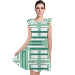 Abstract Pattern Geometric Backgrounds   Tie Up Tunic Dress by Eskimos