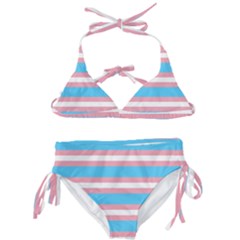 Trans Flag Stripes Kids  Classic Bikini Set by WetdryvacsLair