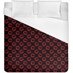 Red Lips Kiss Glitter Duvet Cover (king Size) by idjy