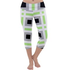 Agender Flag Plaid Capri Yoga Leggings by WetdryvacsLair