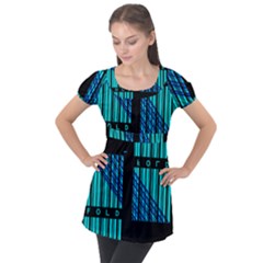 Folding For Science Puff Sleeve Tunic Top by WetdryvacsLair