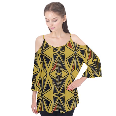 Abstract Pattern Geometric Backgrounds   Flutter Sleeve Tee  by Eskimos