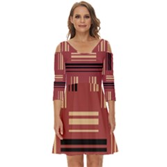 Abstract Pattern Geometric Backgrounds   Shoulder Cut Out Zip Up Dress by Eskimos