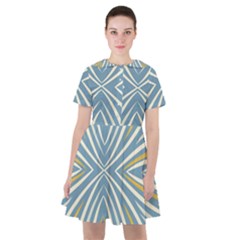 Folk Flowers Print Floral Pattern Ethnic Art Sailor Dress by Eskimos