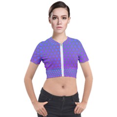Hex Circle Points Vaporwave One Short Sleeve Cropped Jacket by WetdryvacsLair