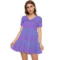 Hex Circle Points Vaporwave One Tiered Short Sleeve Babydoll Dress View1