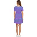 Hex Circle Points Vaporwave One Tiered Short Sleeve Babydoll Dress View4