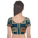 Abstract pattern geometric backgrounds   Velvet Short Sleeve Crop Top  View2